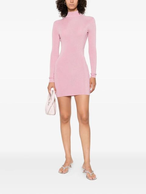 Self-Portrait high-neck fitted dress - Pink