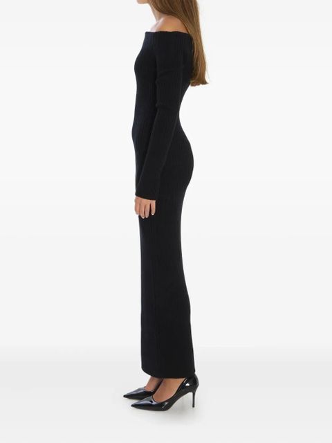Max Mara ribbed off-shoulder maxi dress - Black - zdjęcie produktu nr 2