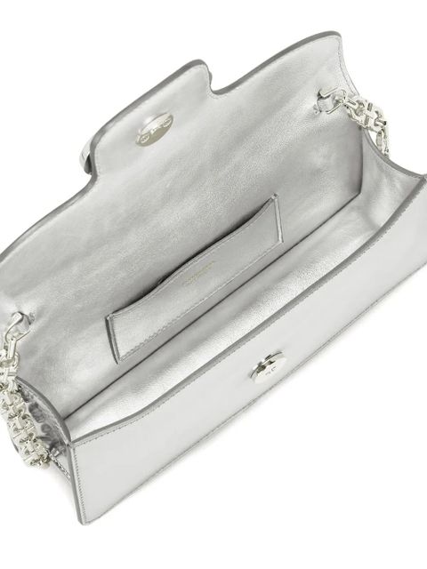 Ferragamo mini crystal-embellished clutch bag - Silver