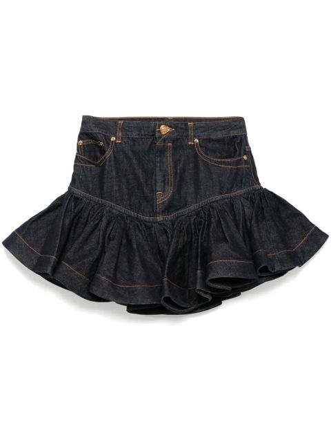 ZIMMERMANN crush denim frill mini skirt - Blue - zdjęcie produktu nr 1