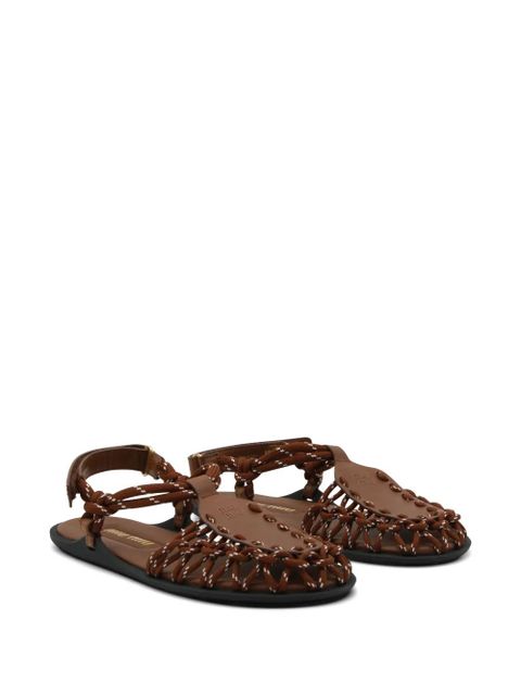 Miu Miu woven flat sandals - Brown - zdjęcie produktu nr 2
