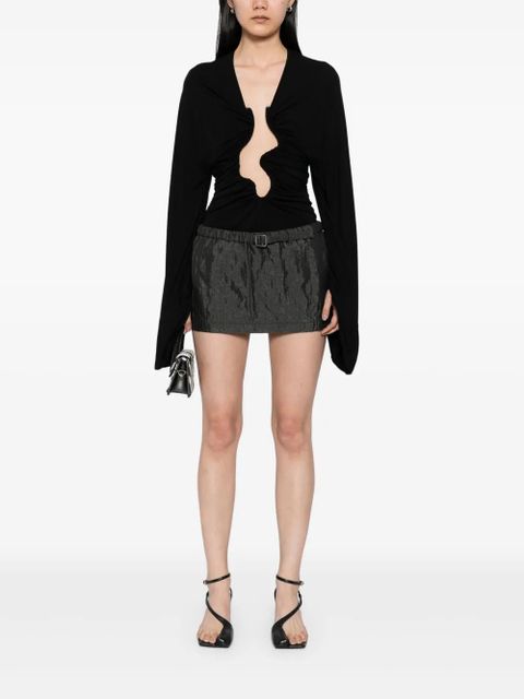 Christopher Esber crushed belted mini skirt - Black