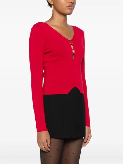 TWINSET cut out-detail sweater - Red