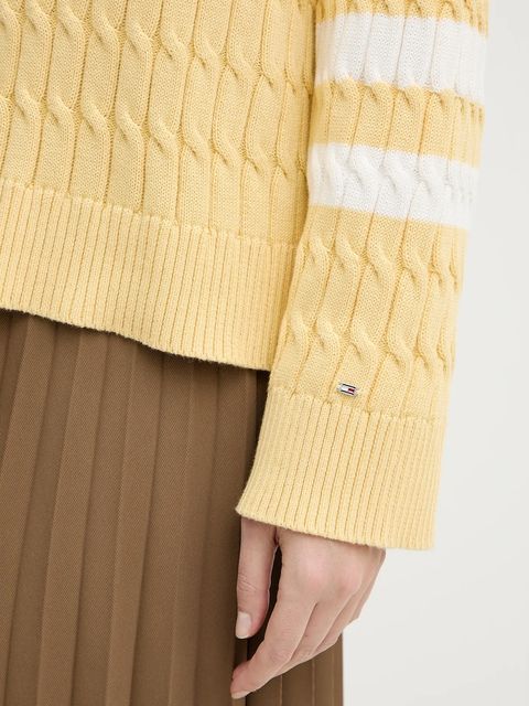 Tommy Hilfiger sweter bawełniany damski kolor żółty WW0WW47633