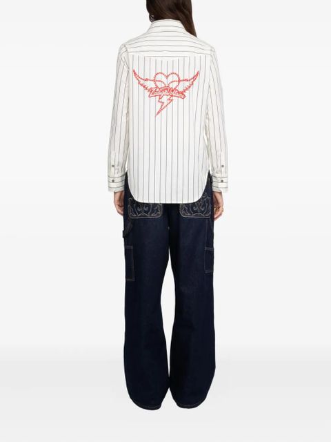 Zadig&Voltaire Thelma striped pocket shirt - White