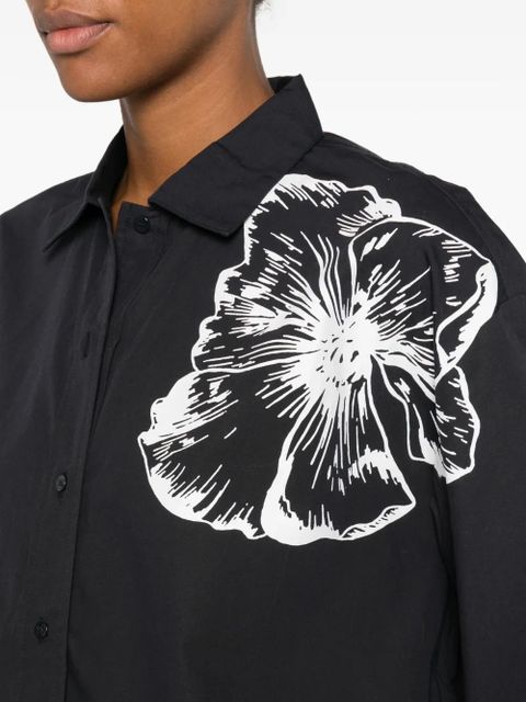 Maje floral-print button shirt - Blue