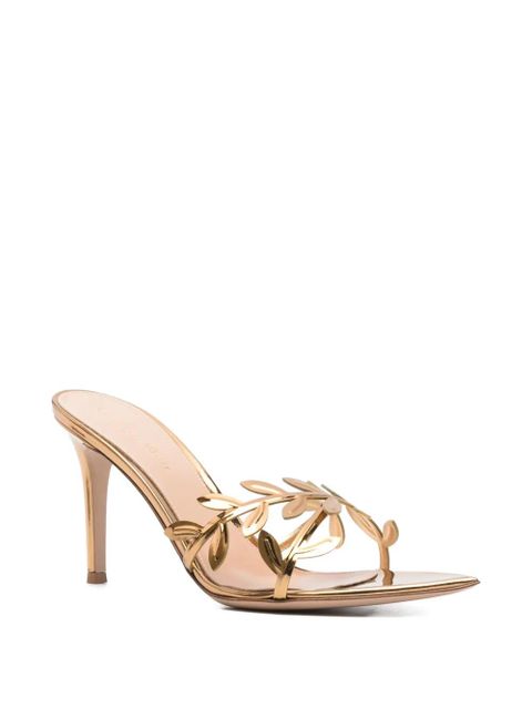 Gianvito Rossi leaf-strap sandals - Gold - zdjęcie produktu nr 2