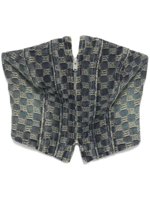 MISBHV monogram-jacquard denim corset - Blue - zdjęcie produktu nr 1