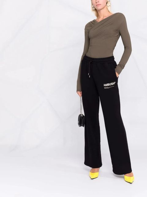 AMBUSH logo-print fleece track pants - Black - zdjęcie produktu nr 2