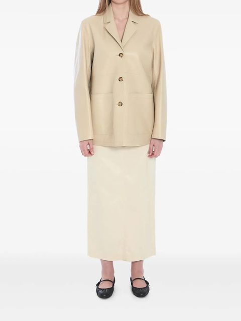 TOTEME single-breasted leather blazer - Neutrals