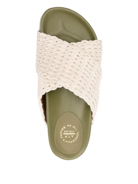 ATP Atelier crossover-strap crochet-knit sandals - White