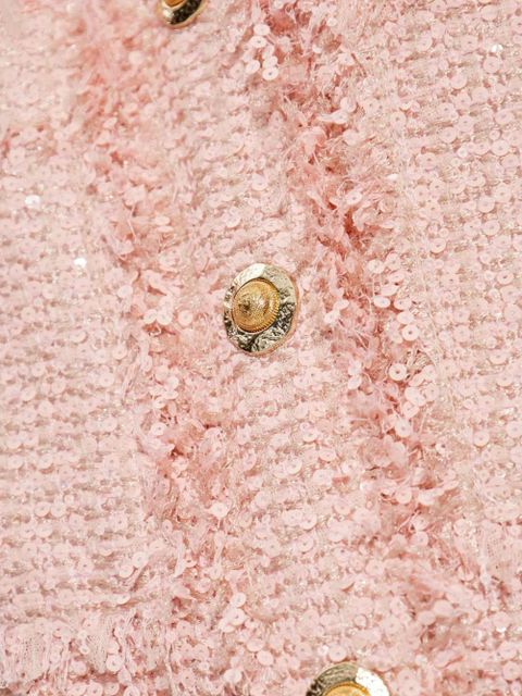 Balmain sequin-embellished tweed mini dress - Pink