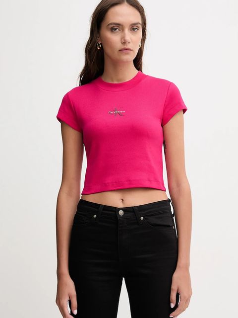 Calvin Klein Jeans t-shirt damski kolor różowy LV047AB802 - zdjęcie produktu nr 1