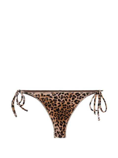 MC2 Saint Barth Marielle leopard-pattern side-tie bikini bottoms - Brown - zdjęcie produktu nr 1