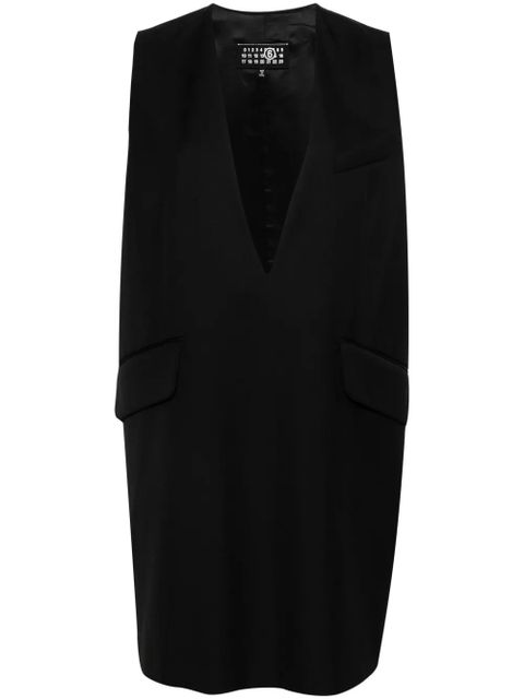 MM6 Maison Margiela single-stitch-logo twill mini dress - Black - zdjęcie produktu nr 1