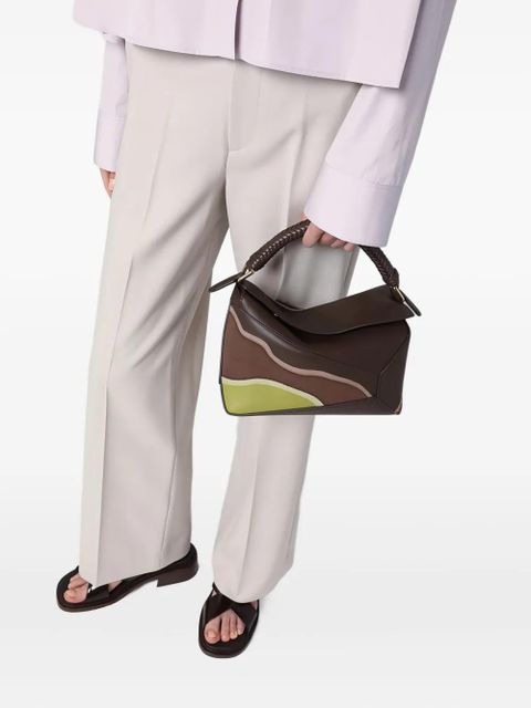 LOEWE Puzzle braided-handle panelled tote bag - Brown - zdjęcie produktu nr 2