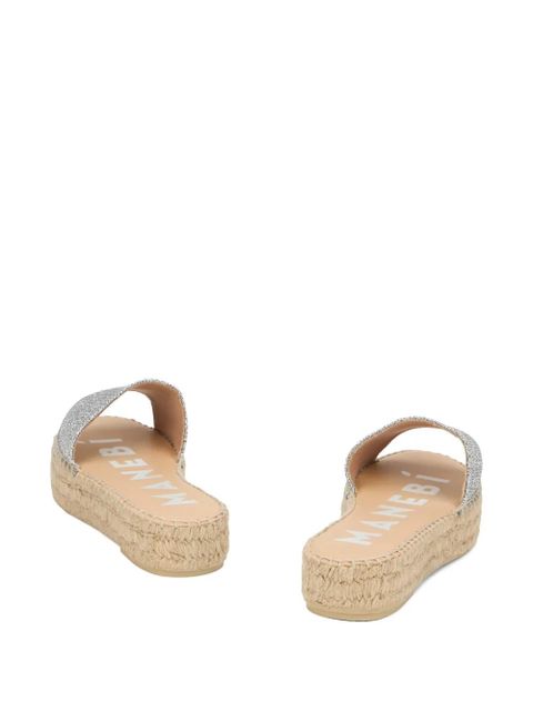 Manebi glitter-effect platform sandals - Silver