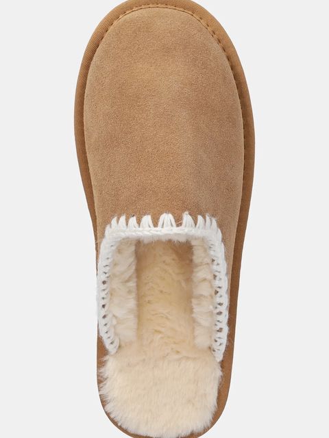 Answear.LAB kapcie zamszowe kolor brązowy