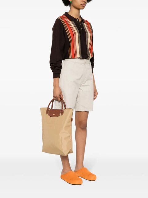 Longchamp logo-embossed tote bag - Neutrals