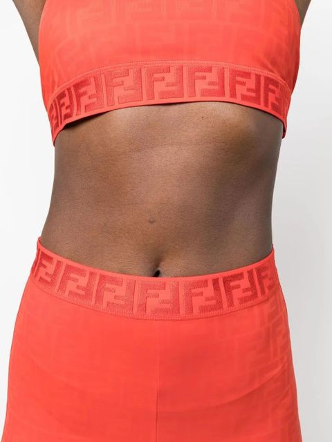 FENDI signature FF-print performance shorts - Red