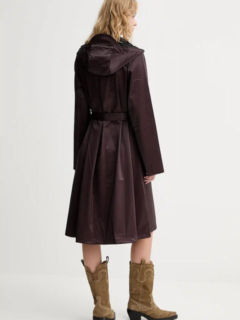 Rains kurtka 12040 A-Line Longer W Jacket kolor fioletowy przejściowa 12040 - zdjęcie produktu nr 2