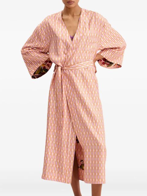 ERES Saveur fruit-print chain-pattern reversible robe - Pink