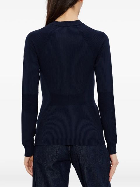 Moncler Grenoble logo ribbed top - Blue