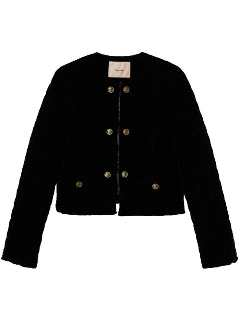 TWINSET velvet cropped jacket - Black - zdjęcie produktu nr 1