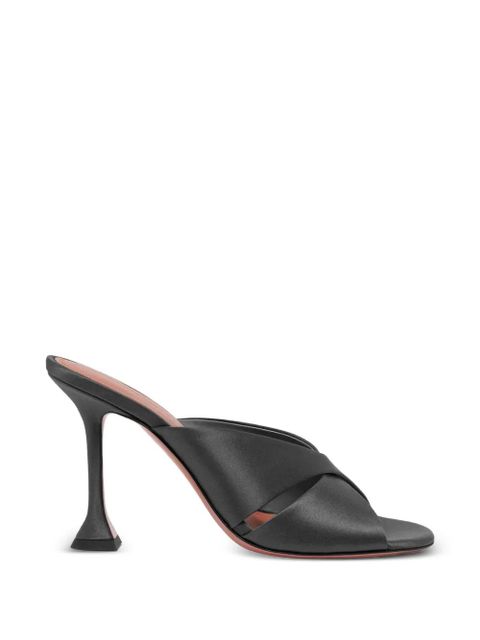 Amina Muaddi Salma criss cross silk-heeled sandals - Black - zdjęcie produktu nr 1