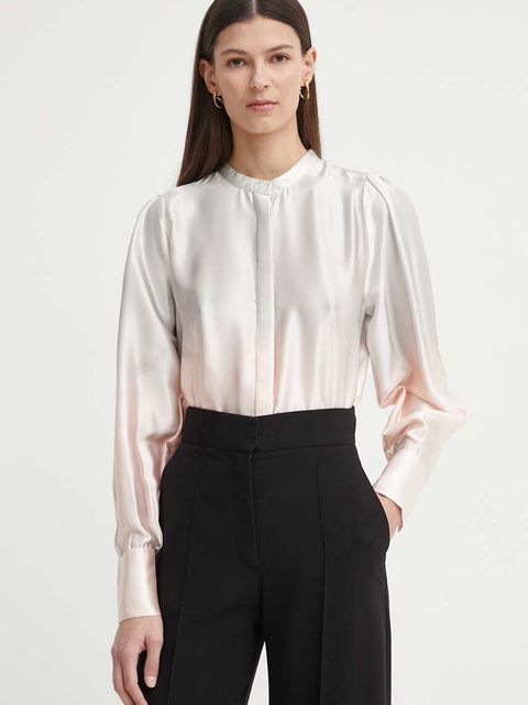 Bruuns Bazaar koszula FadingBBBlanca damska kolor beżowy regular ze stójką BBW3842