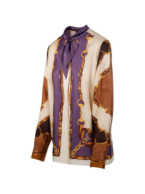 Gucci printed silk till shirt - Neutrals