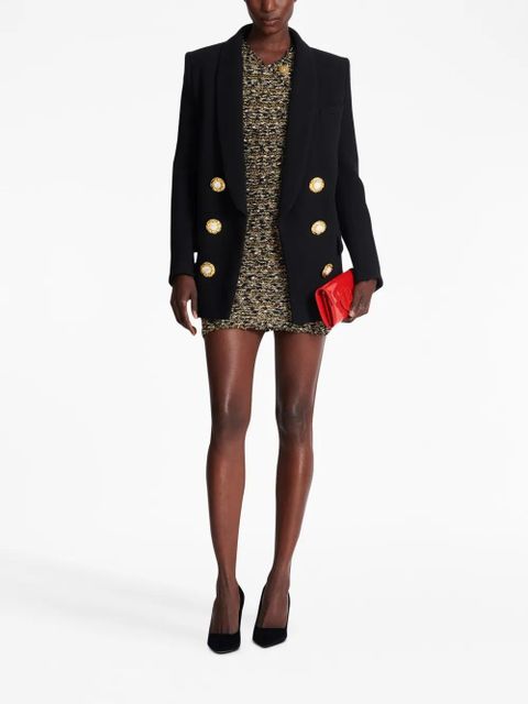 Balmain lurex tweed minidress - Gold