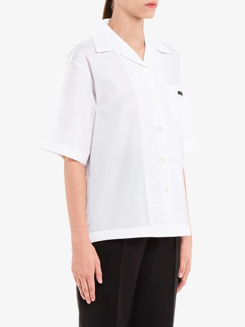Prada panelled bowling-style shirt - White