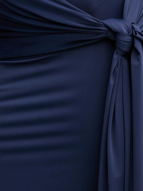 Bardot sukienka ALIX kolor granatowy maxi dopasowana 59467DB