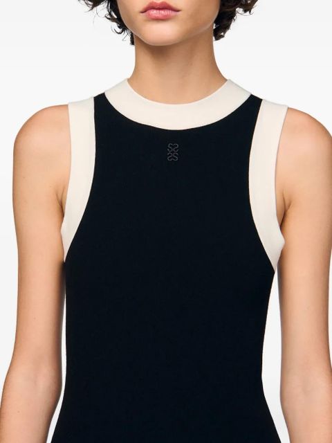 SANDRO two-tone knit body - Black