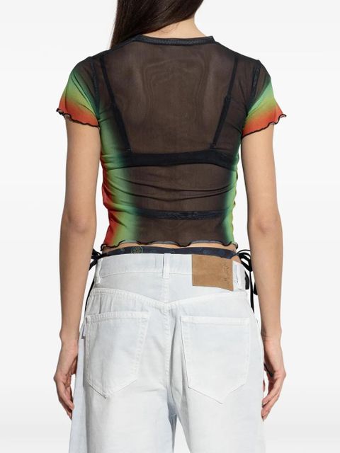 Casablanca ruffled printed top - Black