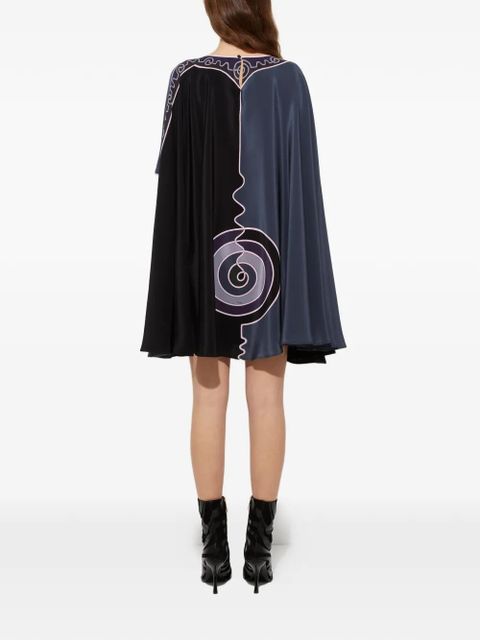 PUCCI Astro-print cape mini dress - Black