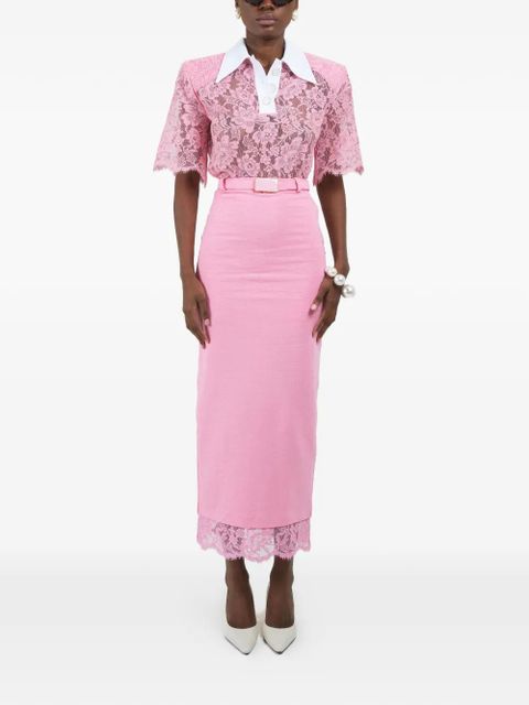 Rowen Rose lace-contrast midi skirt - Pink - zdjęcie produktu nr 2