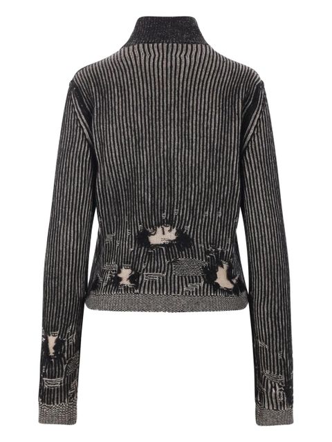 MM6 Maison Margiela distressed effect cardigan - Black