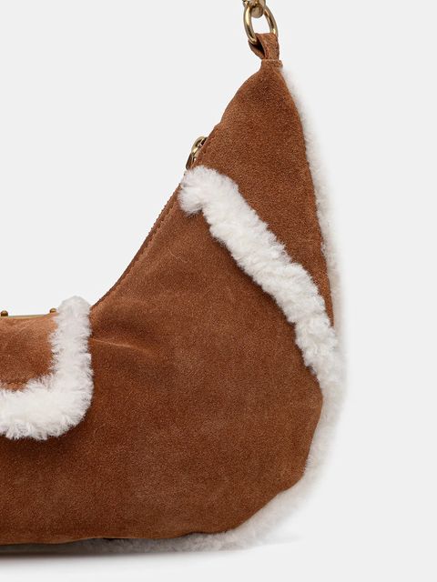 Marciano by Guess torebka zamszowa kolor brązowy 5BGZ18 7412A