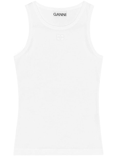 GANNI ribbed tank top - White - zdjęcie produktu nr 1