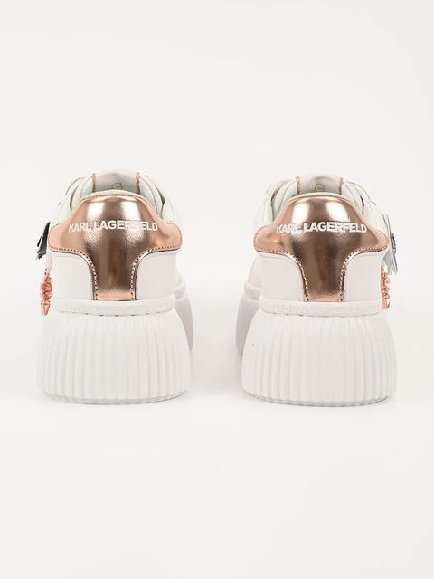 Karl Lagerfeld sneakersy skórzane KREEPER LO damskie kolor biały KL42376T