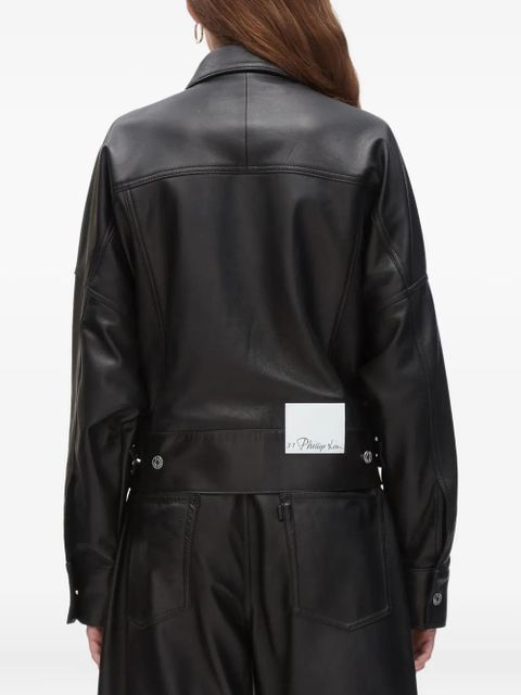 3.1 Phillip Lim belted leather shirt jacket - Black