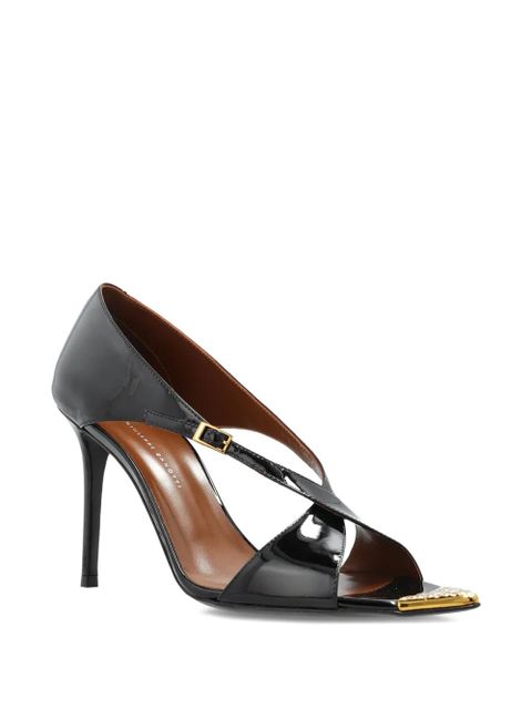 Giuseppe Zanotti 90mm Intrigo patent-leather cross-strap heeled sandals - Black