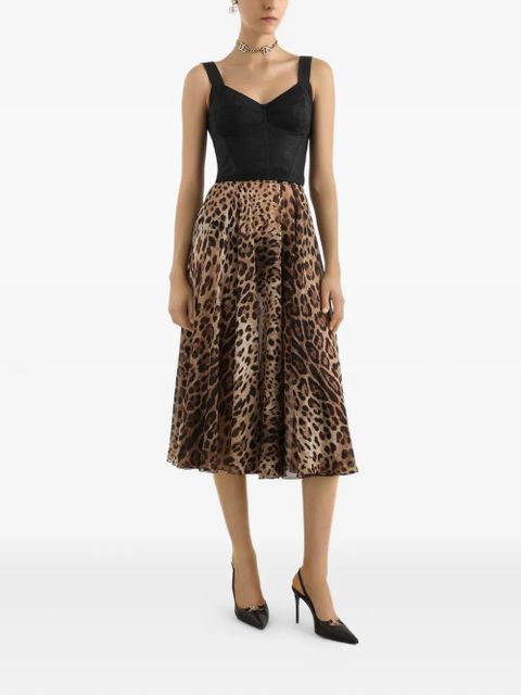 Dolce & Gabbana leopard-print midi skirt - Brown - zdjęcie produktu nr 2