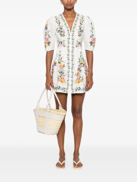 FARM Rio floral-print mini dress - White - zdjęcie produktu nr 2