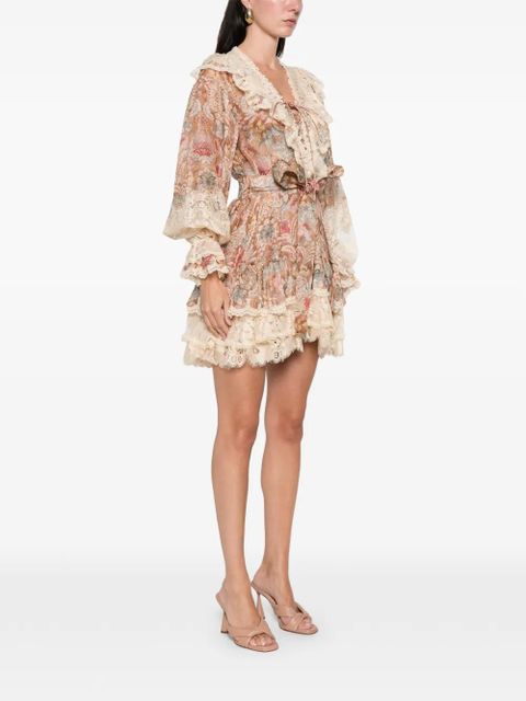 ZIMMERMANN lace floral mini dress - Neutrals