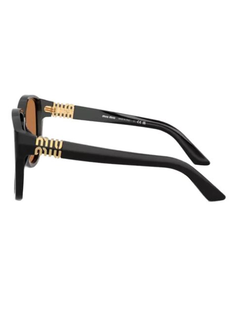 Miu Miu Eyewear logo geometric sunglasses - Black