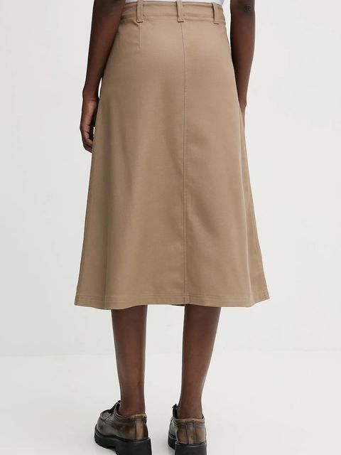 Marc O'Polo spódnica z dodatkiem lyocellu kolor beżowy midi rozkloszowana 600001920065