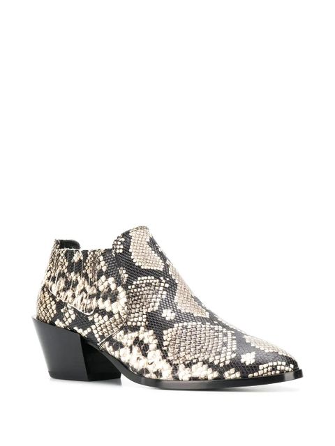 Tod's snakeskin effect ankle boots - Neutrals